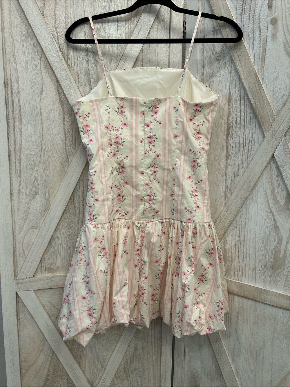 Floral Spaghetti-Strap Mini Dress in Blush Pink - Picture 3 of 11